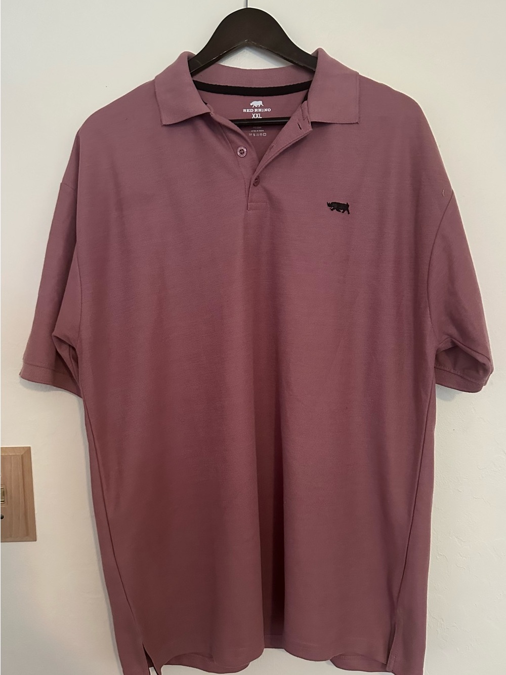 Men's Polo Shirt in Dusty Mauve - XXL